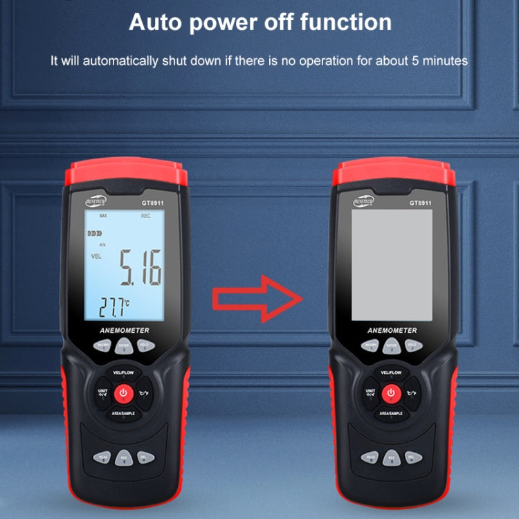 BENETECH GT8911 Handheld Digital LCD Hot Wire Anemometer - Tachometers & Anemometer by BENETECH | Online Shopping UK | buy2fix