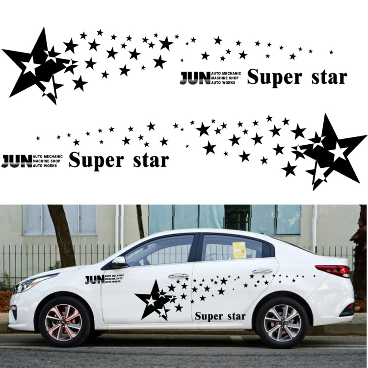 2 PCS/Set D-207 Star Pattern Car Modified Decorative Sticker(Black) - In Car by buy2fix | Online Shopping UK | buy2fix