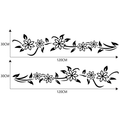 2 PCS/Set D-378 Flower Totem Pattern Car Modified Decorative Sticker(Black) - In Car by buy2fix | Online Shopping UK | buy2fix