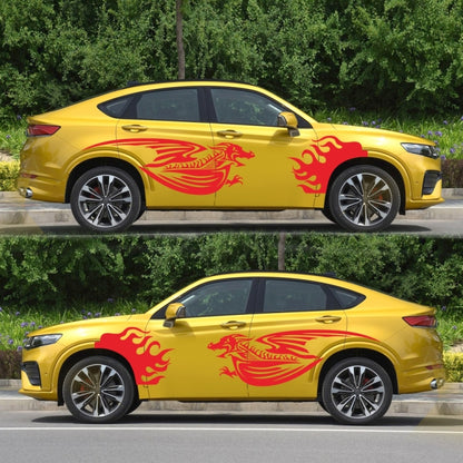 2 PCS/Set D-489 Fire-breathing Dragon Pattern Car Modified Decorative Sticker(Red) - In Car by buy2fix | Online Shopping UK | buy2fix