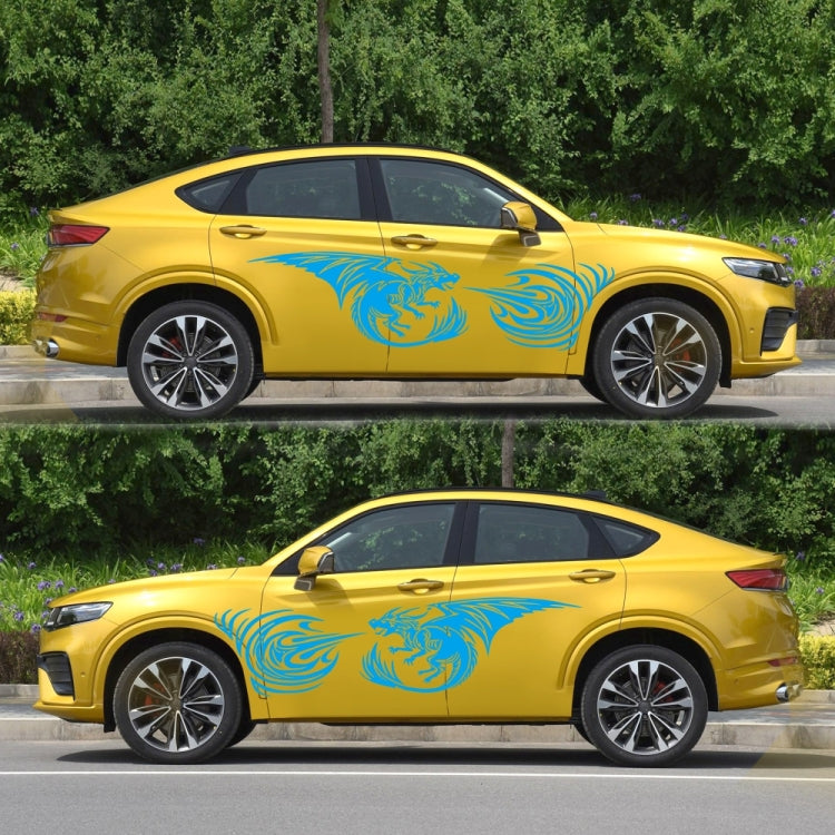 2 PCS/Set D-498 Pterosaur Spitfire Pattern Car Modified Decorative Sticker(Blue) - In Car by buy2fix | Online Shopping UK | buy2fix