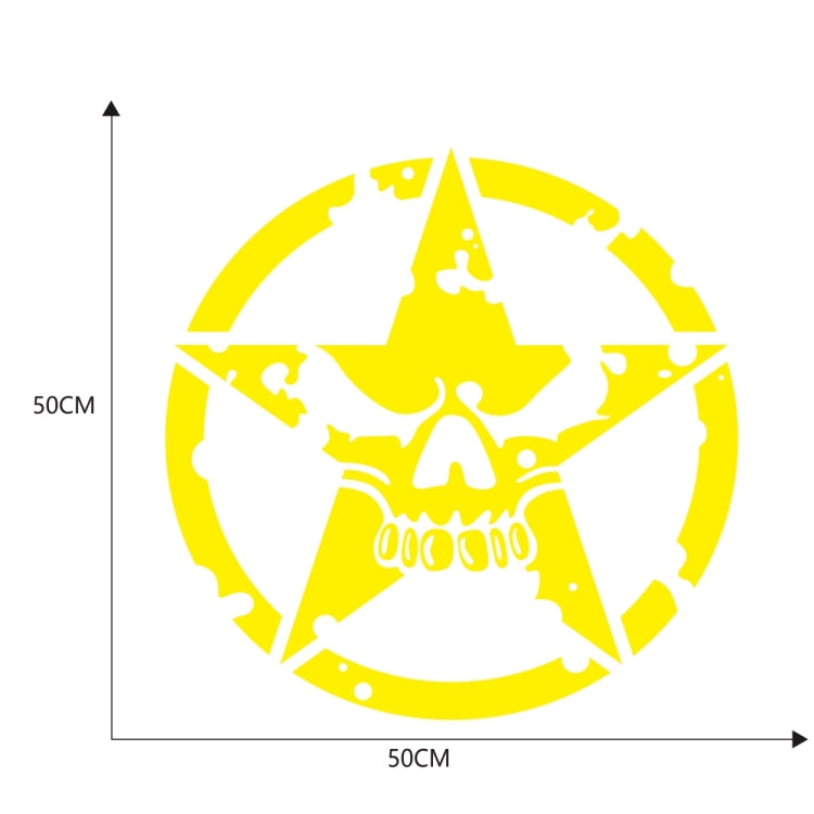 D-520 Star Pattern Car Modified Hood Decorative Sticker(Yellow) - In Car by buy2fix | Online Shopping UK | buy2fix