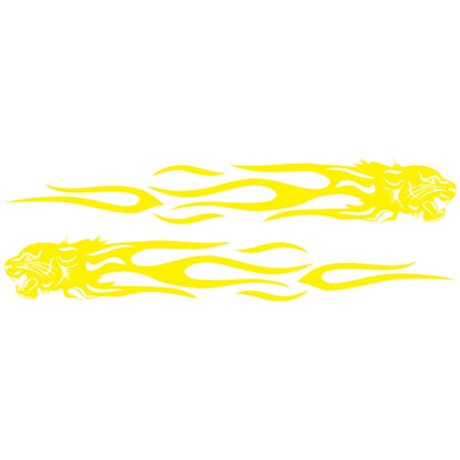 2 PCS/Set D-815 Flame Lion Pattern Car Modified Decorative Sticker(Yellow) - In Car by buy2fix | Online Shopping UK | buy2fix