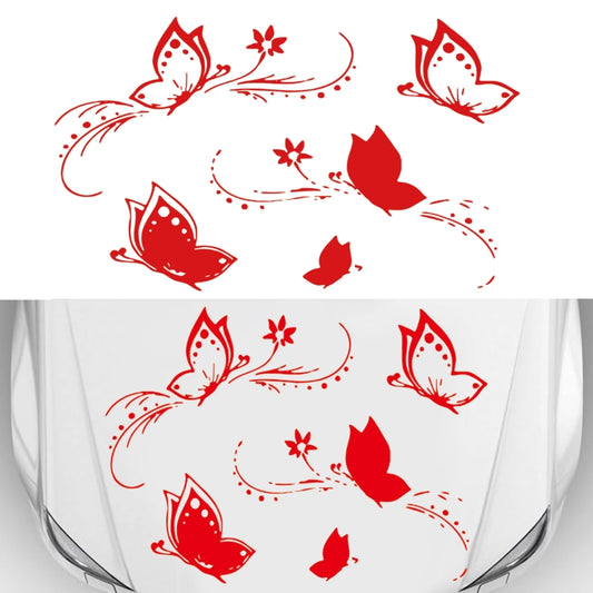 D-907 Butterflies Pattern Car Modified Decorative Sticker(Red) - In Car by buy2fix | Online Shopping UK | buy2fix