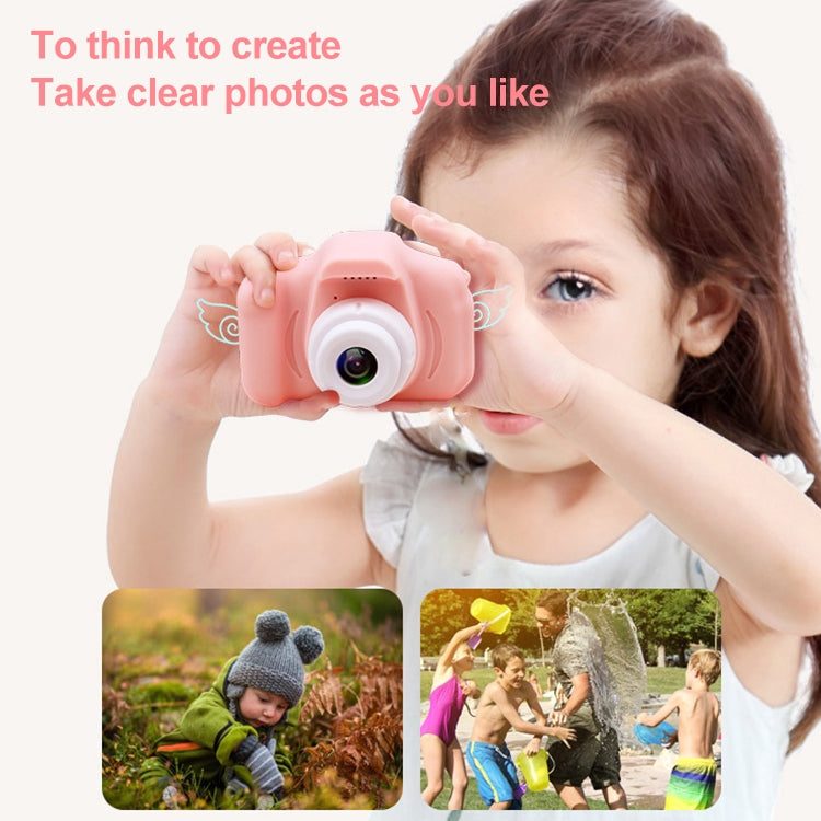 X2S 2.0 Inch LCD Screen Mini Children Camera Digital Camera, Resolution:HD Single Camera 1300W+ 32G Memory Card + Card Reader + Cartoon Stickers(Pink) - Consumer Electronics by buy2fix | Online Shopping UK | buy2fix