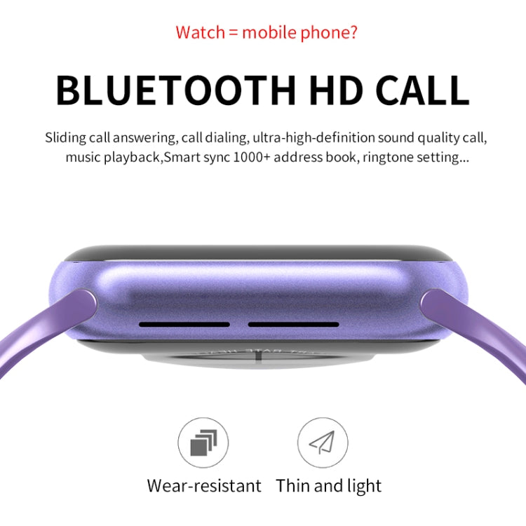 HW18 1.6 inch TFT Screen Smart Watch, Support Bluetooth Call / 3D Dynamic UI Interaction(Purple) - Smart Wear by buy2fix | Online Shopping UK | buy2fix