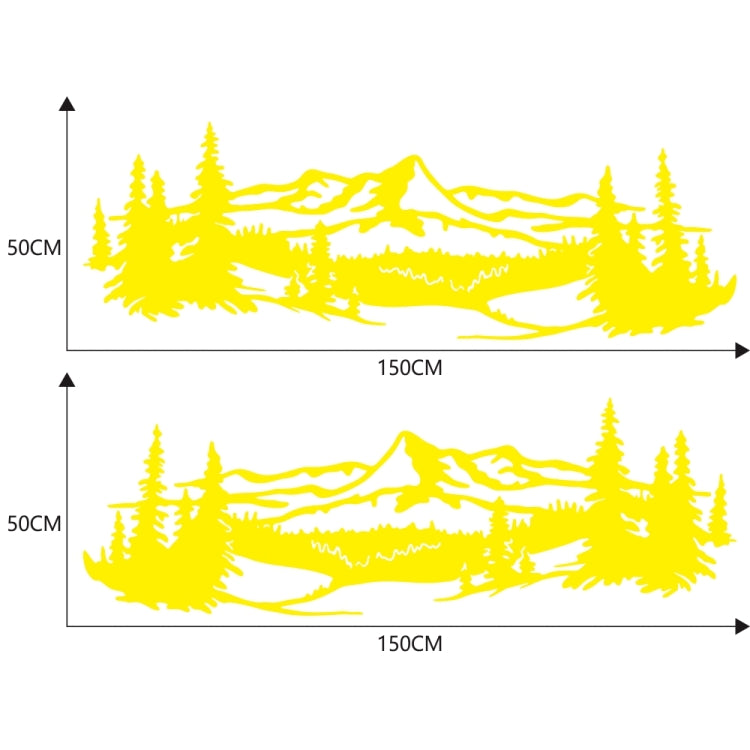 2 PCS/Set D-957 Mountains Pattern Car Modified Decorative Sticker(Yellow) - In Car by buy2fix | Online Shopping UK | buy2fix