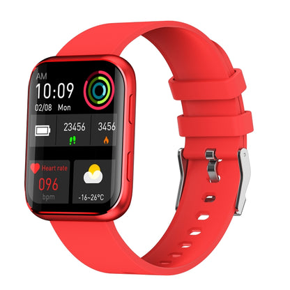 GX08 1.69 Inch Square Screen Smart Watch Supports Heart Rate Detection, Blood Pressure Detection, Blood Oxygen Detection(Red) - Smart Wear by buy2fix | Online Shopping UK | buy2fix