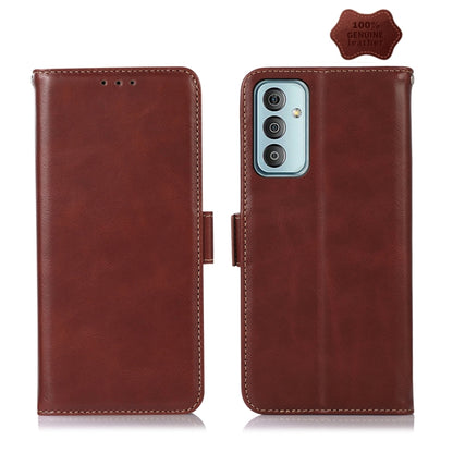 For Samsung Galaxy M13 4G Global Crazy Horse Top Layer Cowhide Leather Phone Case(Brown) - Galaxy Phone Cases by buy2fix | Online Shopping UK | buy2fix