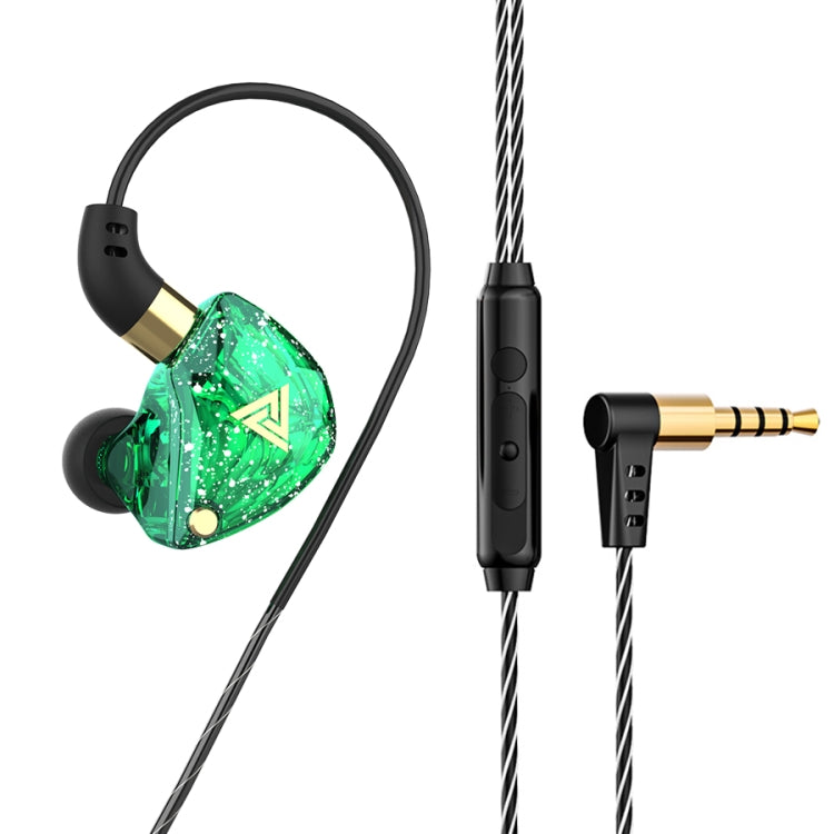 QKZ SK8 3.5mm Sports In-ear Dynamic HIFI Monitor Earphone with Mic(Green) - In Ear Wired Earphone by QKZ | Online Shopping UK | buy2fix