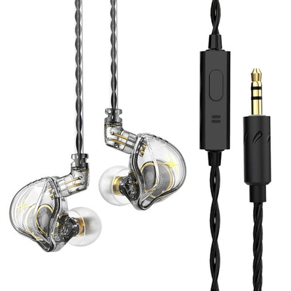 QKZ ZXT Sports In-ear Wired Control Plug HIFI Stereo Stage Monitor Earphone, Style:with Mic(Transparent) - In Ear Wired Earphone by QKZ | Online Shopping UK | buy2fix