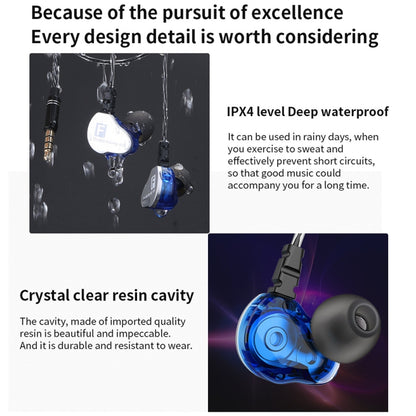 QKZ F910 In-Ear Subwoofer Dual Dynamic Earphone(Blue) - In Ear Wired Earphone by QKZ | Online Shopping UK | buy2fix