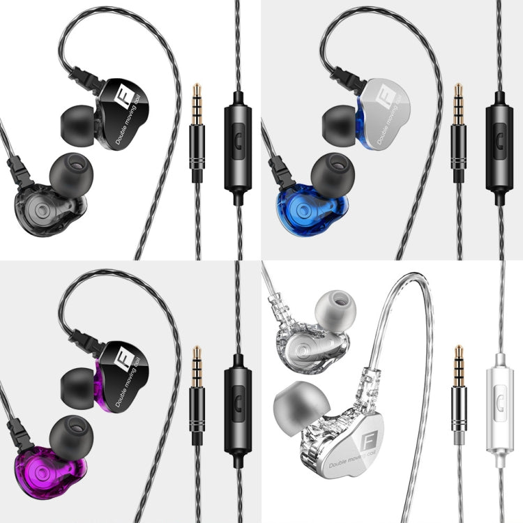 QKZ F910 In-Ear Subwoofer Dual Dynamic Earphone(Blue) - In Ear Wired Earphone by QKZ | Online Shopping UK | buy2fix