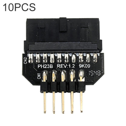 10 PCS Motherboard USB 2.0 9Pin to USB 3.0 19Pin Plug-in Connector Adapter, Model:PH23B - Others by buy2fix | Online Shopping UK | buy2fix