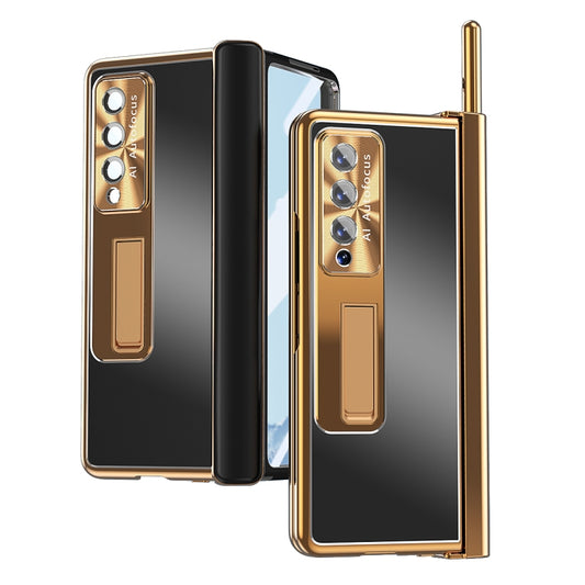 For Samsung Galaxy Z Fold4 Aluminum Alloy Double Hinge Shockproof Phone Protective Case(Black Gold) - Galaxy Z Fold4 5G Cases by buy2fix | Online Shopping UK | buy2fix