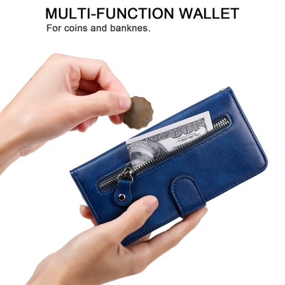 For Xiaomi 12X Fashion Calf Texture Zipper Horizontal Flip Leather Phone Case(Blue) - Xiaomi Cases by buy2fix | Online Shopping UK | buy2fix