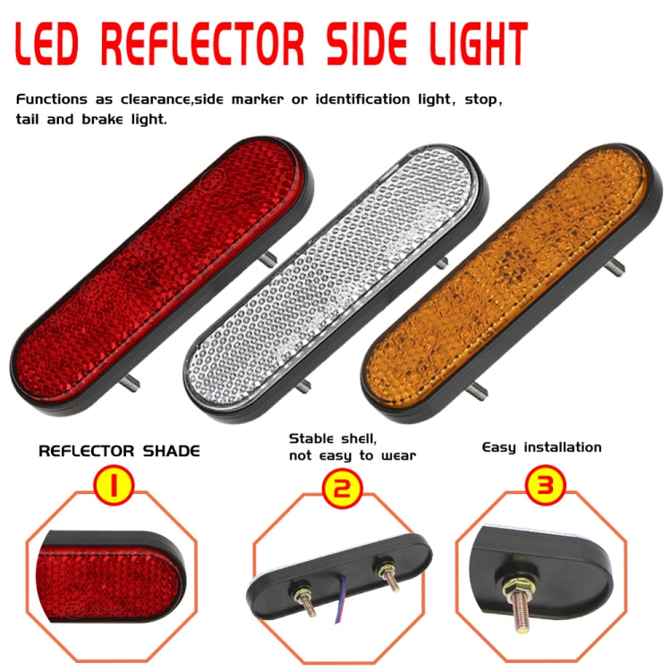 2 PCS 24LED Reflector Brake Light Turn Signal Light(White Shell White Light) - In Car by buy2fix | Online Shopping UK | buy2fix