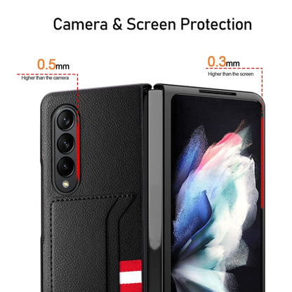 For Samsung Galaxy Z Fold4 5G GKK Litchi Texture Card Slot Phone Case(Red) - Galaxy Z Fold4 5G Cases by GKK | Online Shopping UK | buy2fix