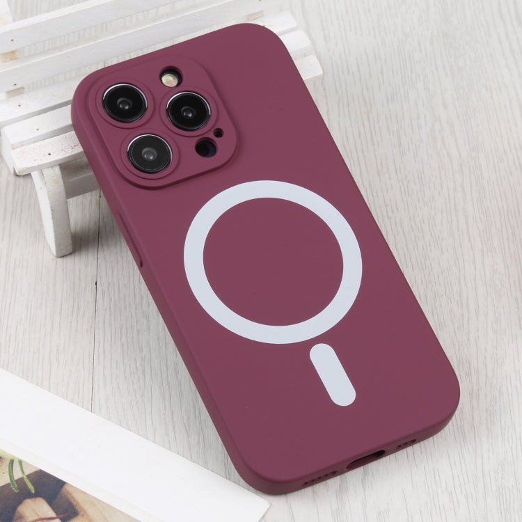 For iPhone 14 Pro Max Liquid Silicone Magsafe Phone Case (Wine Red) - iPhone 14 Pro Max Cases by buy2fix | Online Shopping UK | buy2fix