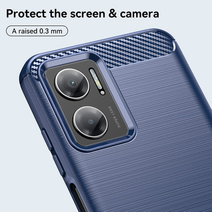 For Xiaomi Redmi 10 Prime+ 5G Brushed Texture Carbon Fiber TPU Case(Blue) - Xiaomi Accessories by buy2fix | Online Shopping UK | buy2fix