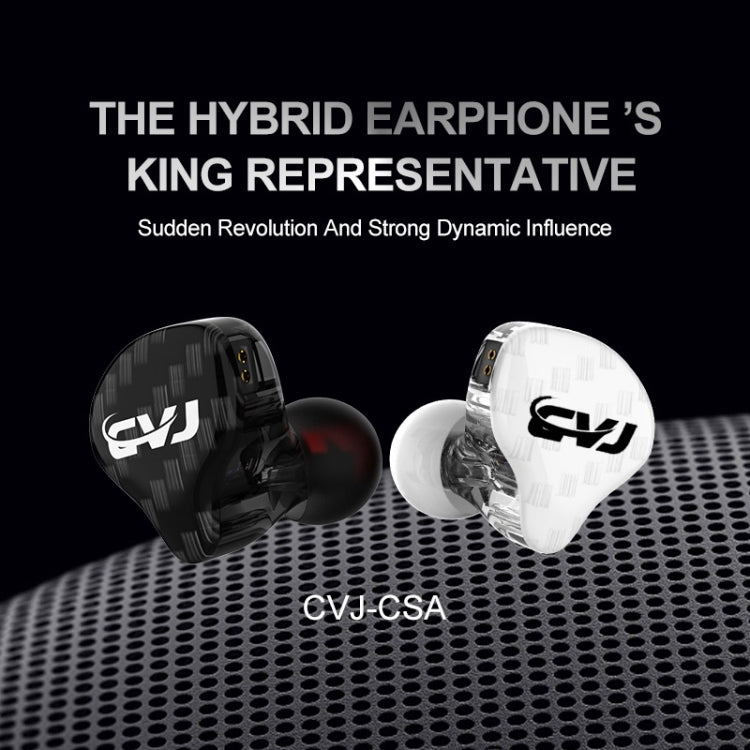 CVJ-CSA Dual Magnetic Coil Iron Hybrid Drive HIFI In-ear Wired Earphone, Style:Without Mic(White) - In Ear Wired Earphone by CVJ | Online Shopping UK | buy2fix