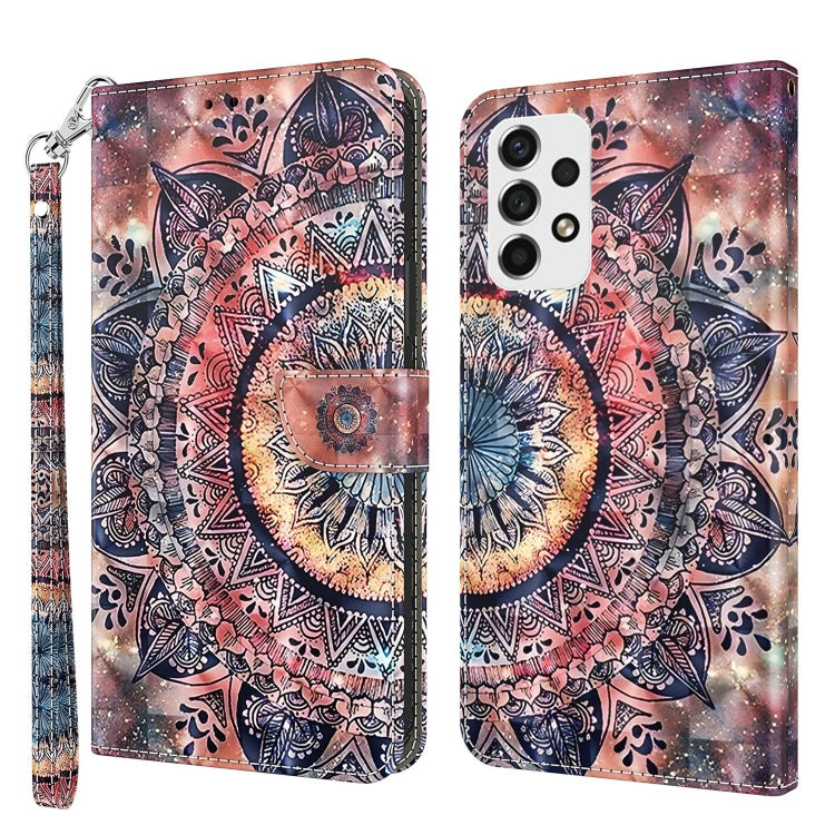 For Samsung Galaxy A52 5G / A52s 3D Painted Leather Phone Case(Colorful Mandala) - Galaxy Phone Cases by buy2fix | Online Shopping UK | buy2fix