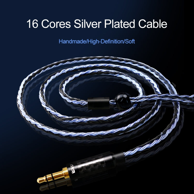CVJ V3 1.2m 16 Cores Silver-plated 3.5mm Earphone Cable, Style:0.75mm(Silver) - Cable & Splitter by CVJ | Online Shopping UK | buy2fix
