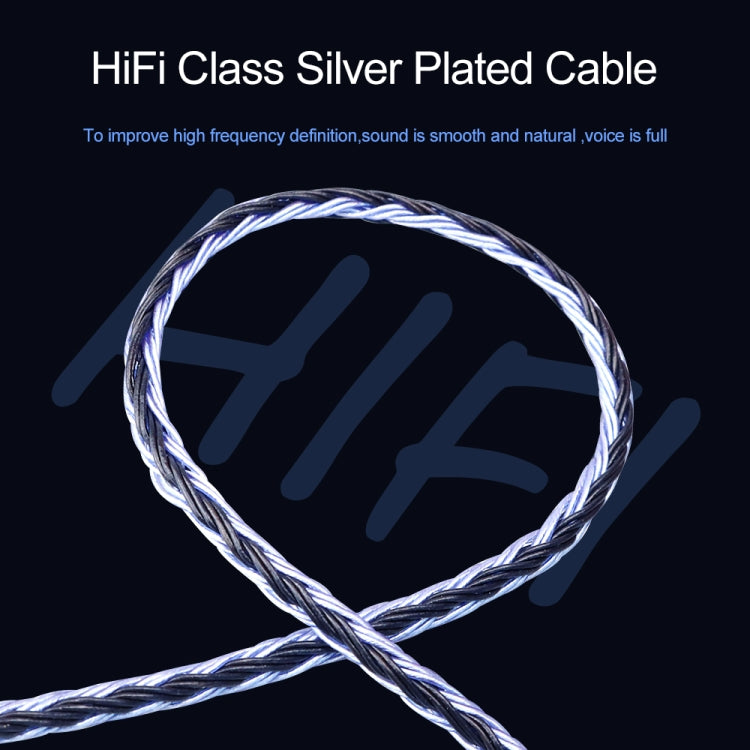 CVJ V3 1.2m 16 Cores Silver-plated 3.5mm Earphone Cable, Style:0.75mm(Silver-Blue) - Cable & Splitter by CVJ | Online Shopping UK | buy2fix