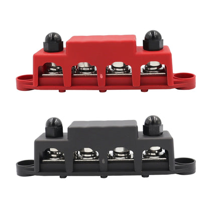 1 Pair Black & Red M10 Stud RV Ship High Current Power Distribution Terminal Block with Cover - In Car by buy2fix | Online Shopping UK | buy2fix