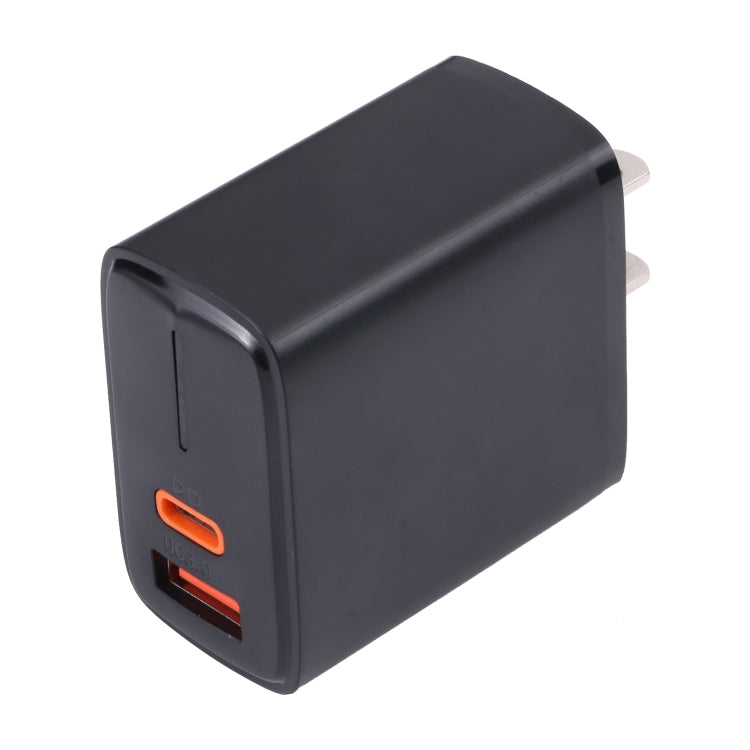 LZ-1130 PD 20W Type-C+QC 3.0 USB Fast Charger, Plug Type:US Plug(Black) - Apple Accessories by buy2fix | Online Shopping UK | buy2fix