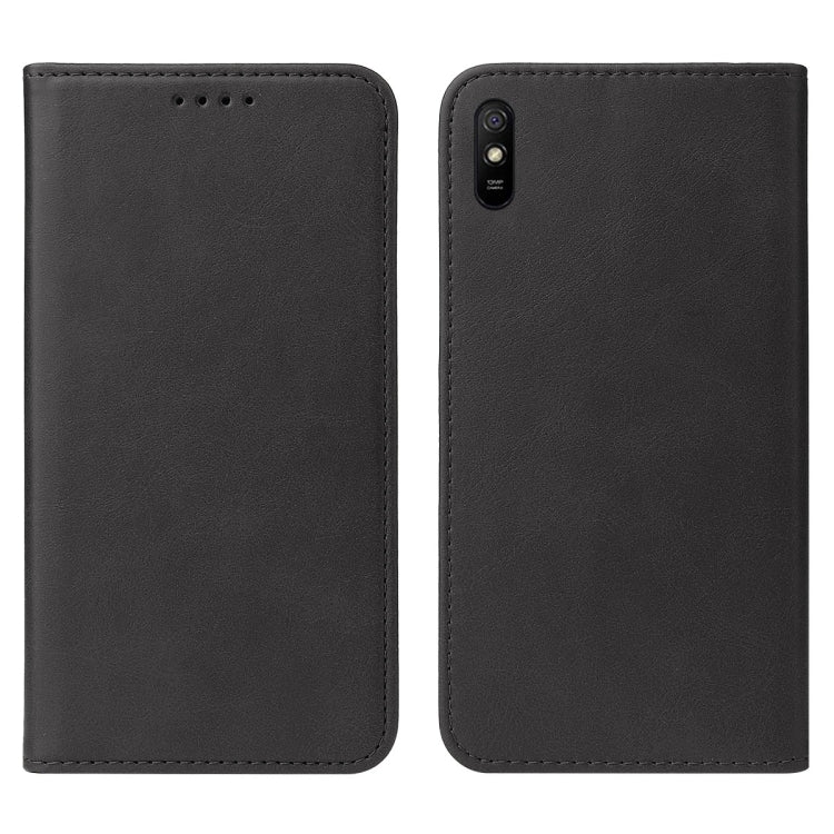 For Xiaomi Redmi 9A Sport Magnetic Closure Leather Phone Case(Black) - Xiaomi Cases by buy2fix | Online Shopping UK | buy2fix