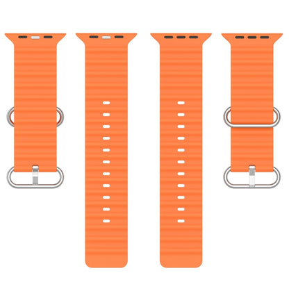 Ocean Silicone Watch Band For Apple Watch Ultra 49mm / Series 8&7 45mm / SE 2&6&SE&5&4 44mm (Orange) - Smart Wear by buy2fix | Online Shopping UK | buy2fix