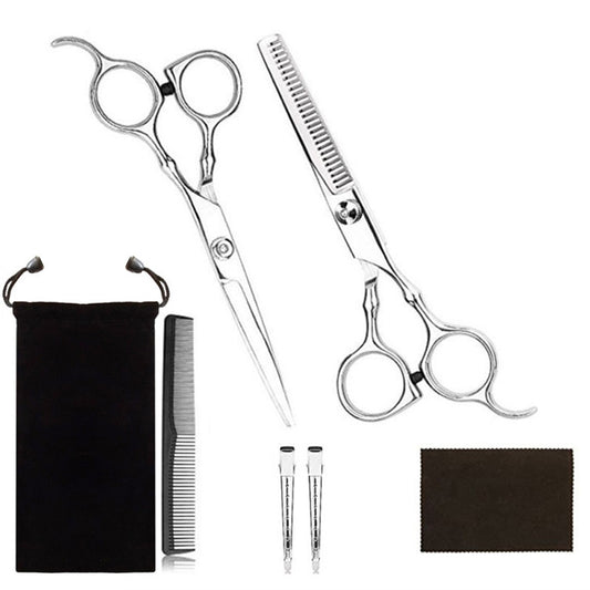 7 PCS Professional Hair Cutting Thinning Scissor Hairdressing Flat Shear Scissors Kit(Gold Silver) - Hair Trimmer by buy2fix | Online Shopping UK | buy2fix