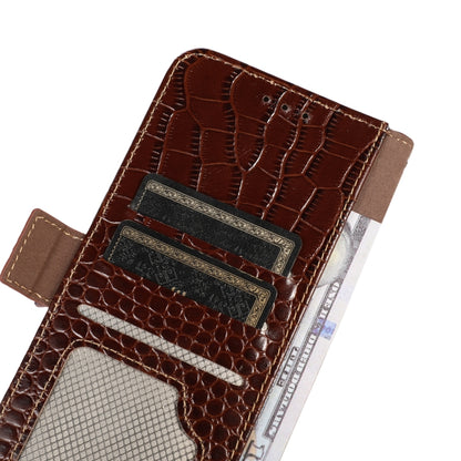 For Motorola Moto S30 Pro Crocodile Top Layer Cowhide Leather Phone Case(Brown) - Motorola Cases by buy2fix | Online Shopping UK | buy2fix