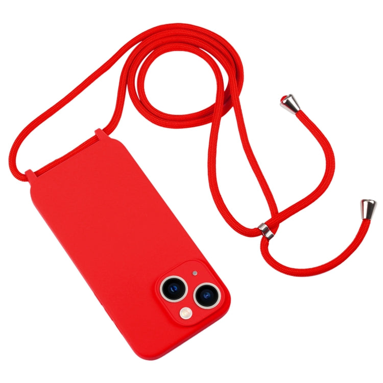 For iPhone 13 Crossbody Lanyard Liquid Silicone Case(Red) - iPhone 13 Cases by buy2fix | Online Shopping UK | buy2fix