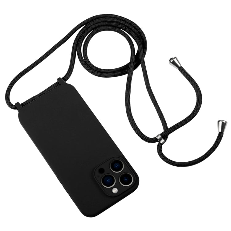For iPhone 13 Pro Max Crossbody Lanyard Liquid Silicone Case(Black) - iPhone 13 Pro Max Cases by buy2fix | Online Shopping UK | buy2fix