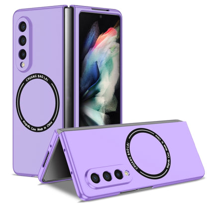 For Samsung Galaxy Z Fold3 5G Magsafe Magnetic Folding PC Phone Case(Purple) - Galaxy Phone Cases by buy2fix | Online Shopping UK | buy2fix