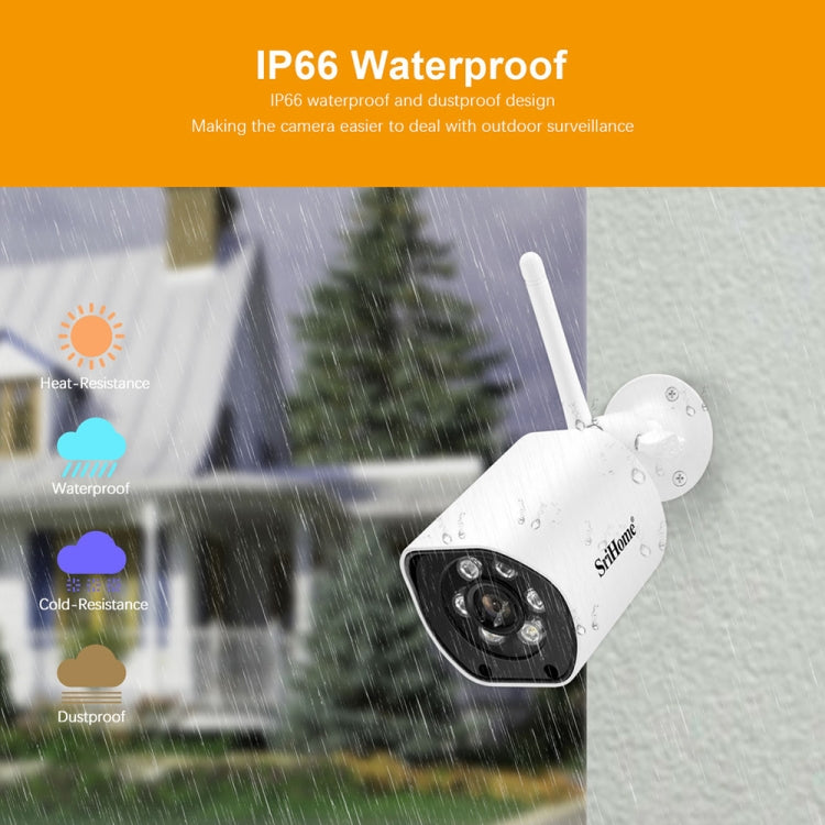 SriHome SH034C 4.0MP AI Humanoid Tracking WiFi Outdoor Surveillance Camera(UK Plug) - Bullet Camera by SriHome | Online Shopping UK | buy2fix