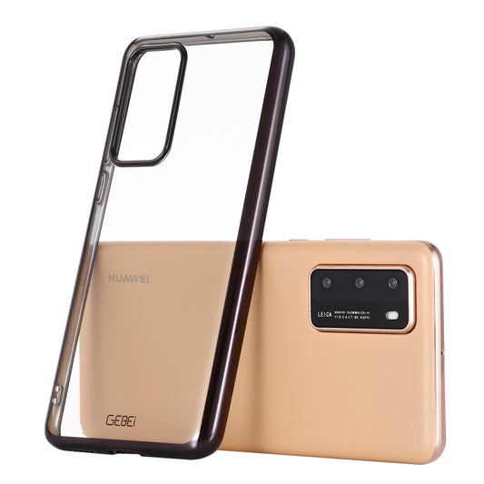 For Huawei P40 GEBEI Plating TPU Shockproof Protective Case(Black) - Huawei Cases by GEBEI | Online Shopping UK | buy2fix
