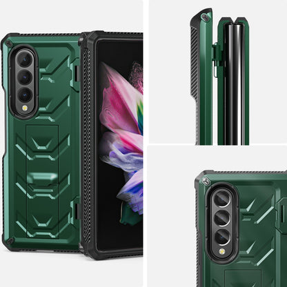 For Samsung Galaxy Z Fold3 5G Armored All-inclusive Shockproof Folding Phone Case(Army Green) - Galaxy Phone Cases by buy2fix | Online Shopping UK | buy2fix