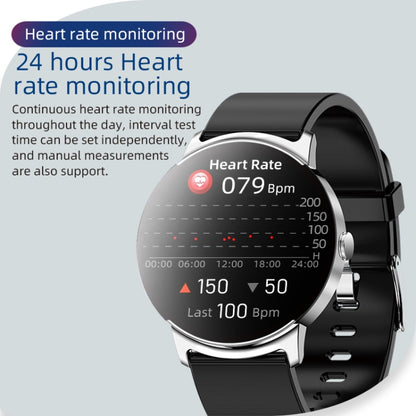 KS02 1.32 Inch Smart Watch Supports Blood Glucose Detection, Blood Pressure Detection, Blood Oxygen Detection(Silver+Black) - Smart Wear by buy2fix | Online Shopping UK | buy2fix