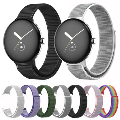 For Google Pixel Watch Nylon Woven Watch Band(Black) - Smart Wear by buy2fix | Online Shopping UK | buy2fix