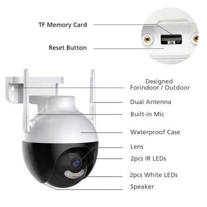 QX62 4MP HD Wireless WiFi Smart Surveillance Camera, Specification:UK Plug - Security by buy2fix | Online Shopping UK | buy2fix