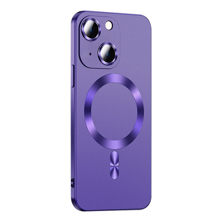 For iPhone 14 Liquid Lens Protector Magsafe Phone Case(Dark Purple) - iPhone 14 Cases by buy2fix | Online Shopping UK | buy2fix