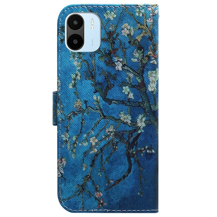 For Xiaomi Redmi A1 Coloured Drawing Horizontal Flip Leather Phone Case(Apricot Flower) - Xiaomi Cases by buy2fix | Online Shopping UK | buy2fix