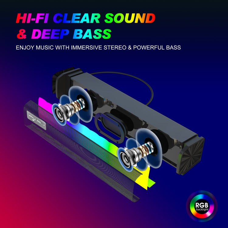 HXSJ Q9 RGB Luminous Computer Speaker Bar -  by HXSJ | Online Shopping UK | buy2fix