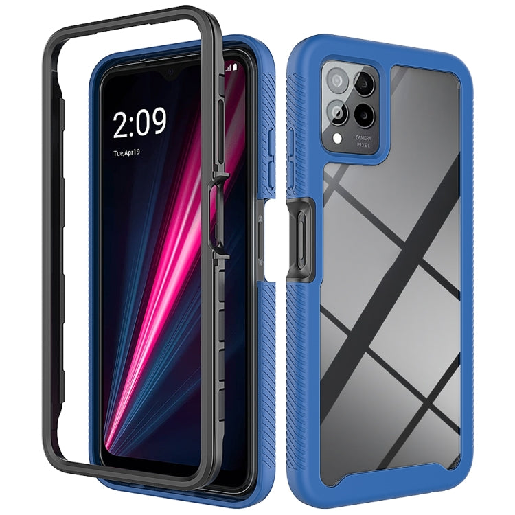 For T-Moblie Revvl 6 Pro 5G Starry Sky Solid Color Shockproof TPU Clear PC Phone Case(Dark Blue) - More Brand by buy2fix | Online Shopping UK | buy2fix