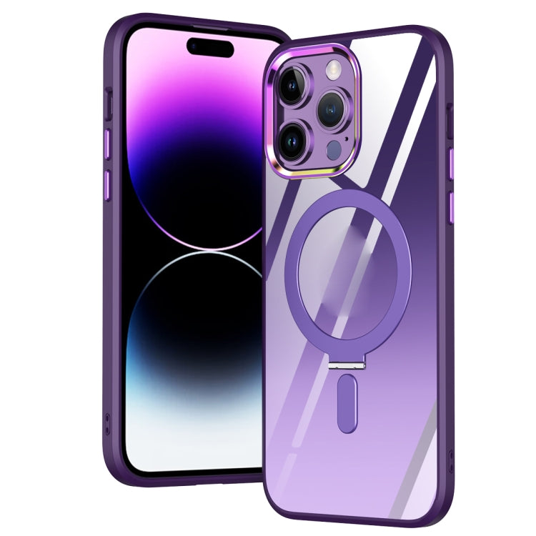 For iPhone 14 Pro Max Magsafe Invisible Holder Phone Case(Purple) - iPhone 14 Pro Max Cases by buy2fix | Online Shopping UK | buy2fix