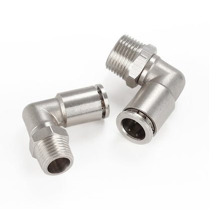 PL4-01 LAIZE Nickel Plated Copper Elbow Male Thread Pneumatic Quick Fitting Connector -  by LAIZE | Online Shopping UK | buy2fix