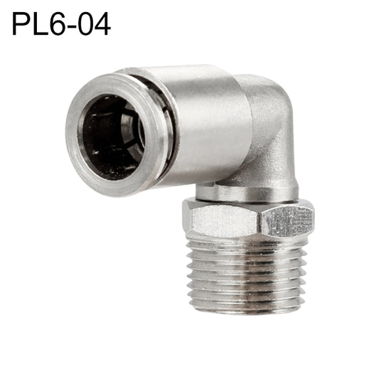 PL6-04 LAIZE Nickel Plated Copper Elbow Male Thread Pneumatic Quick Fitting Connector - Interface Series by LAIZE | Online Shopping UK | buy2fix